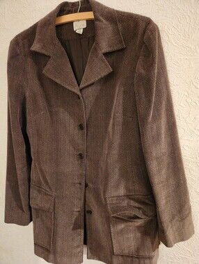 Brown Herringbone Blazer Jacket